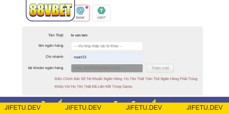 Rút Tiền 88VBET - Tốc Độ Nhận Thưởng Nhanh Cùng 3 Bước Chuẩn - JIFETU Rút Tiền 88VBET - Tốc Độ Nhận Thưởng Nhanh Cùng 3 Bước Chuẩn - JIFETU